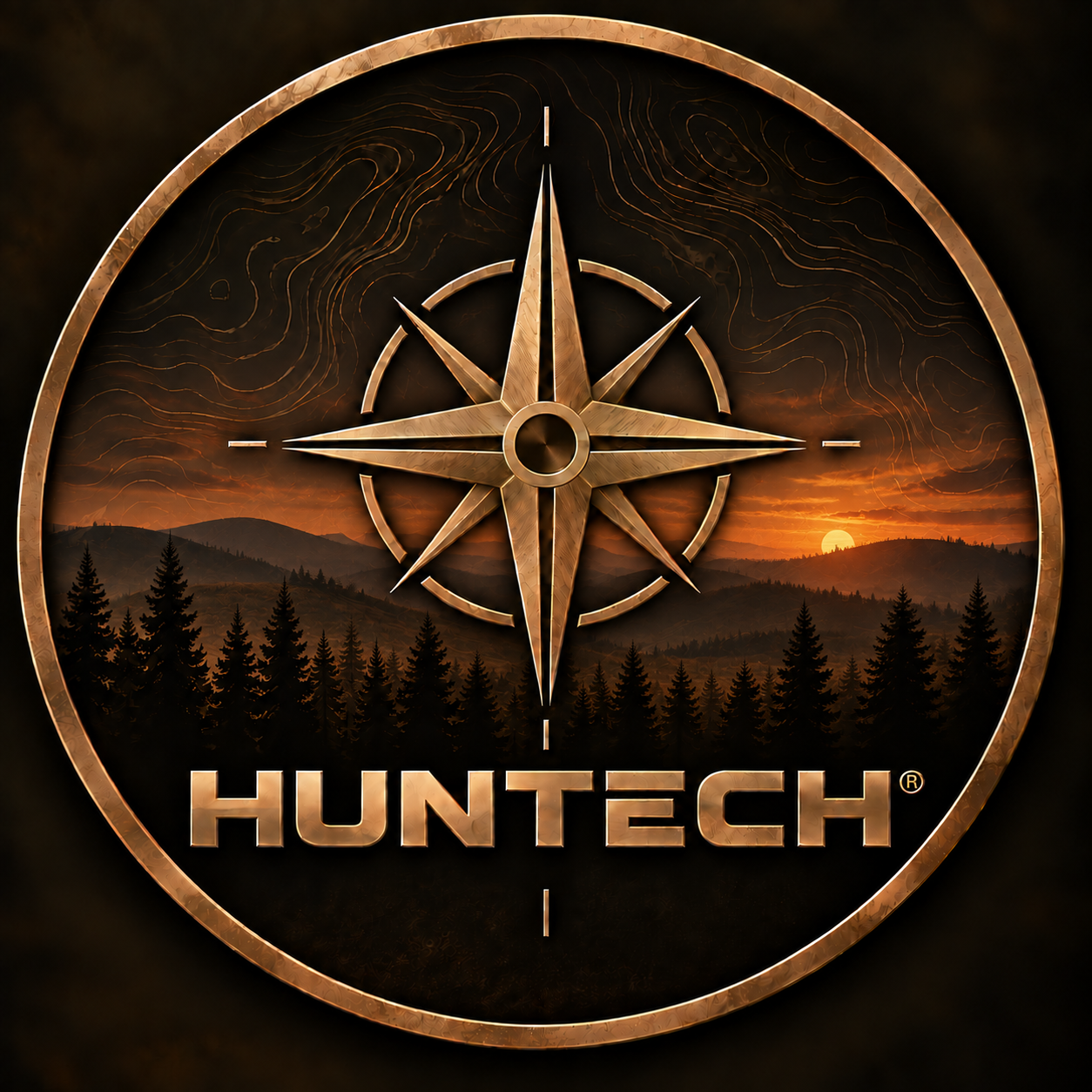 Official HUNTECH compass emblem